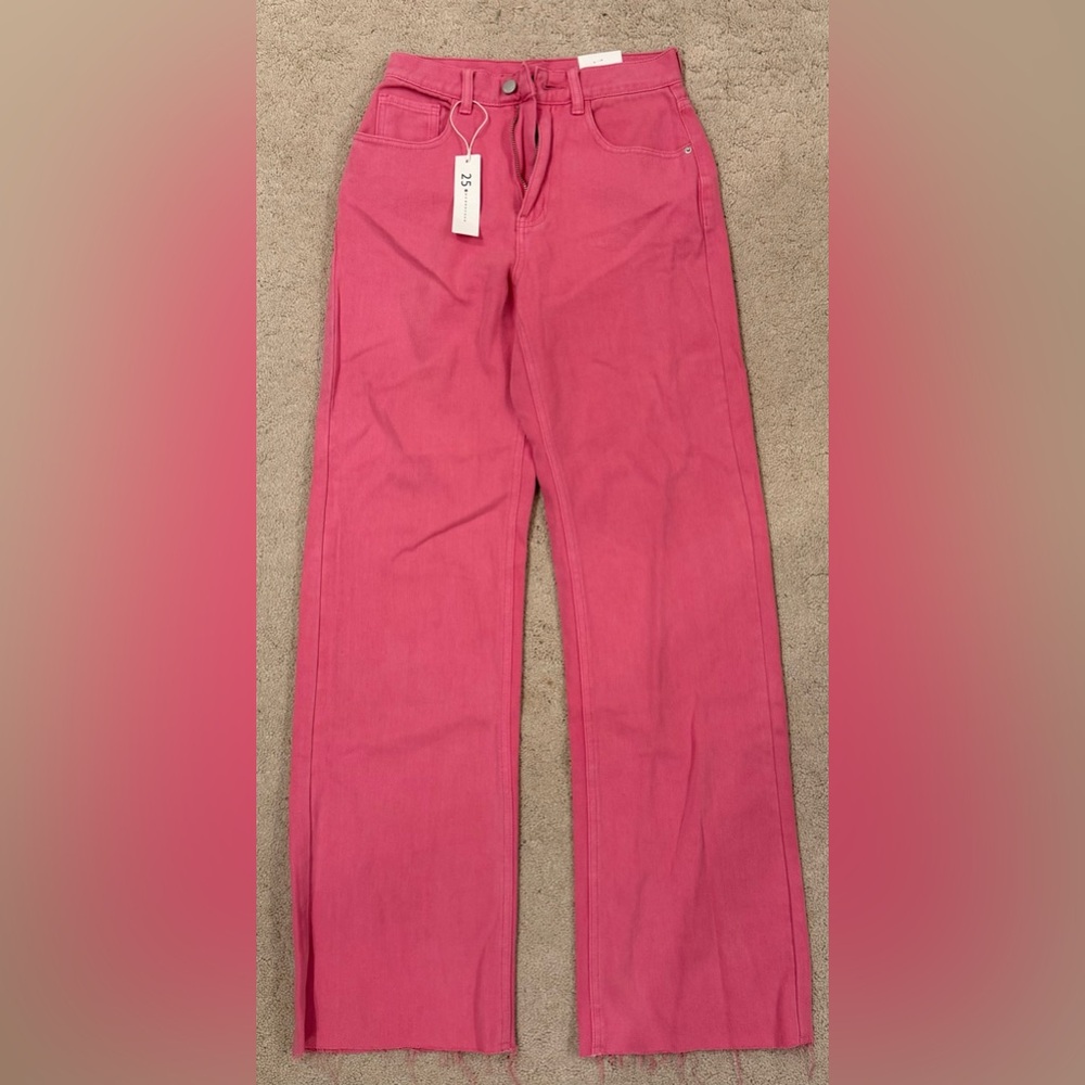 Pink wide leg jeans SHEIN